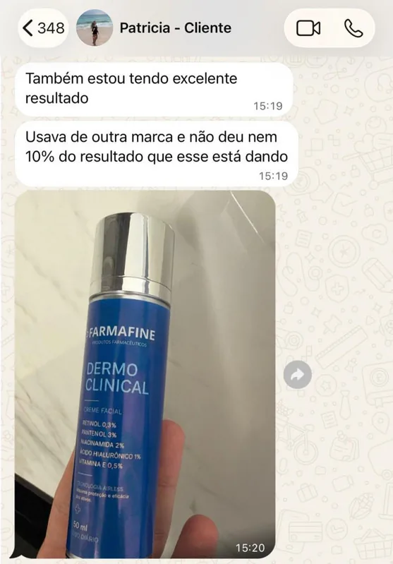 Depoimento de cliente Dermo Clinical Anti-Idade Noite