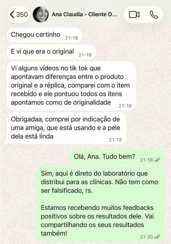 Depoimento de cliente Dermo Clinical Anti-Idade Noite